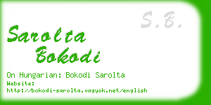 sarolta bokodi business card